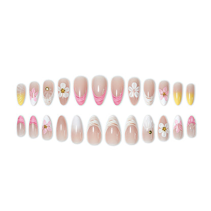 Floral Embellished Press-On Nail Set Acalora