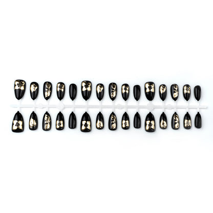 Artificial nail set with elegant 3D flowers and glamorous decorations Acalora