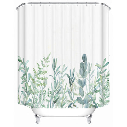 Botanical Leaf Pattern Shower Curtain