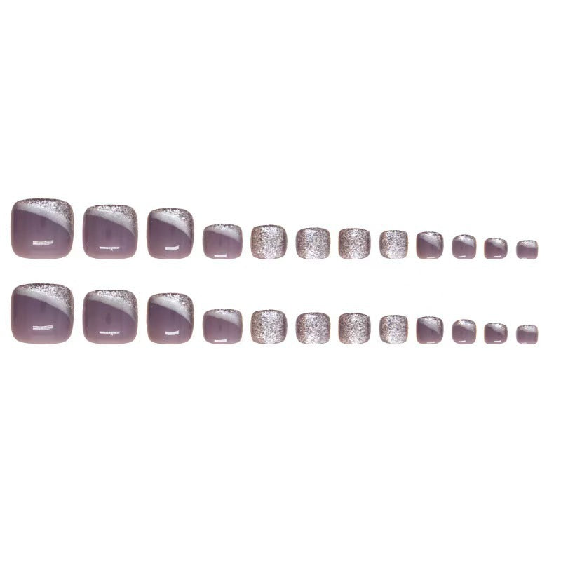 Artificial nails with elegant glitter finish Acalora