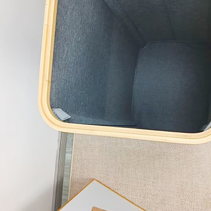Laundry basket with removable lid and bamboo frame Acalora
