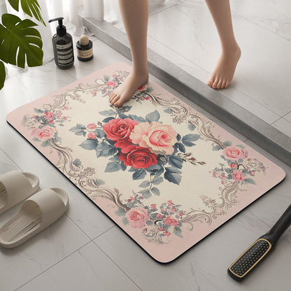Vintage Floral Bath Mat