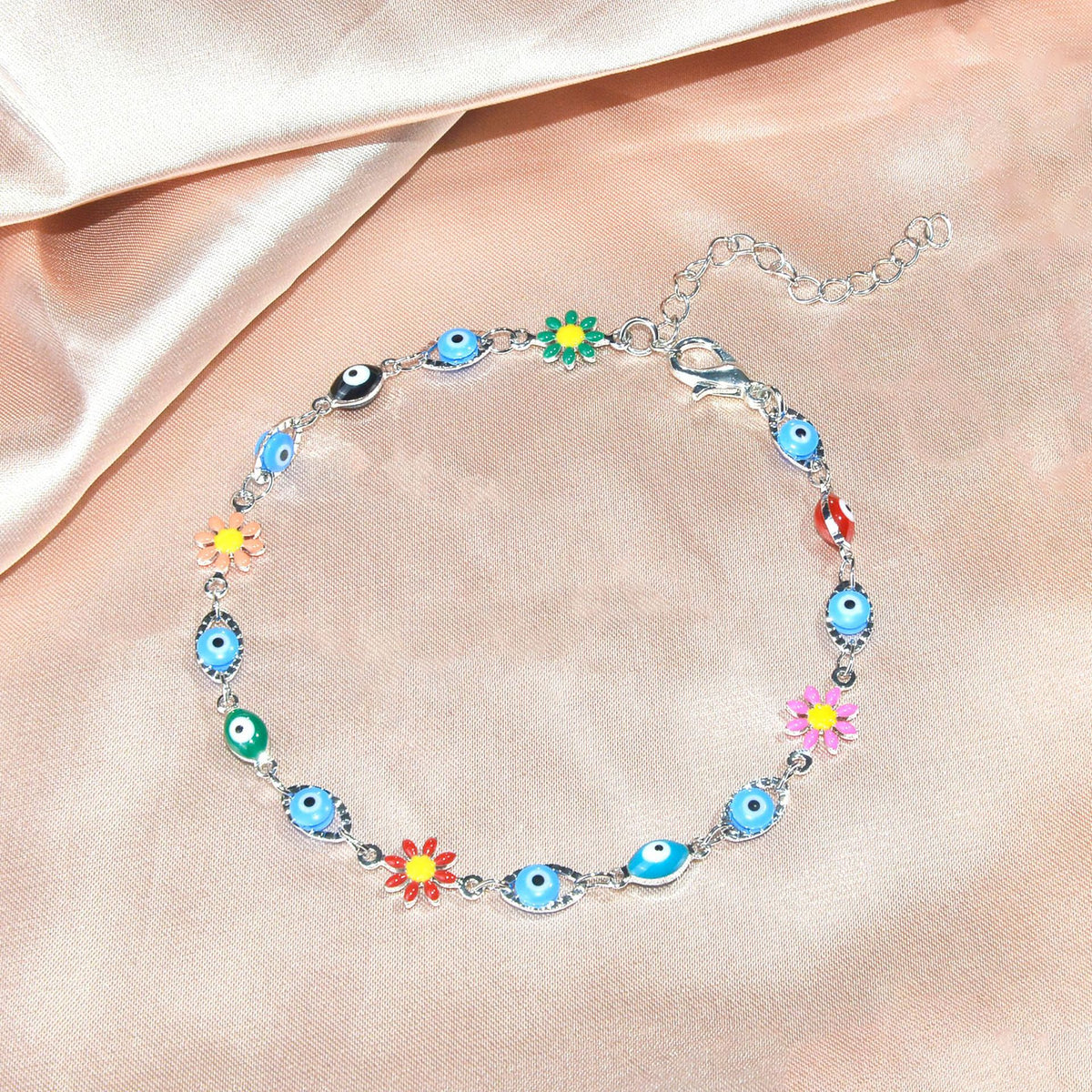 Colorful Evil Eye Charm Bracelet Acalora 1788164354