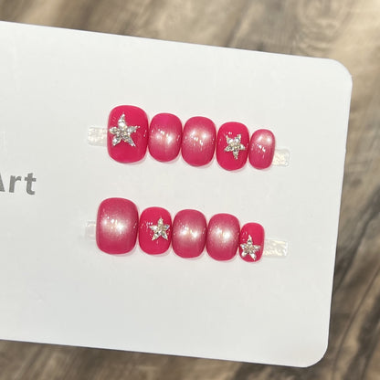 Glamorous Star-Accent Nail Tips Acalora