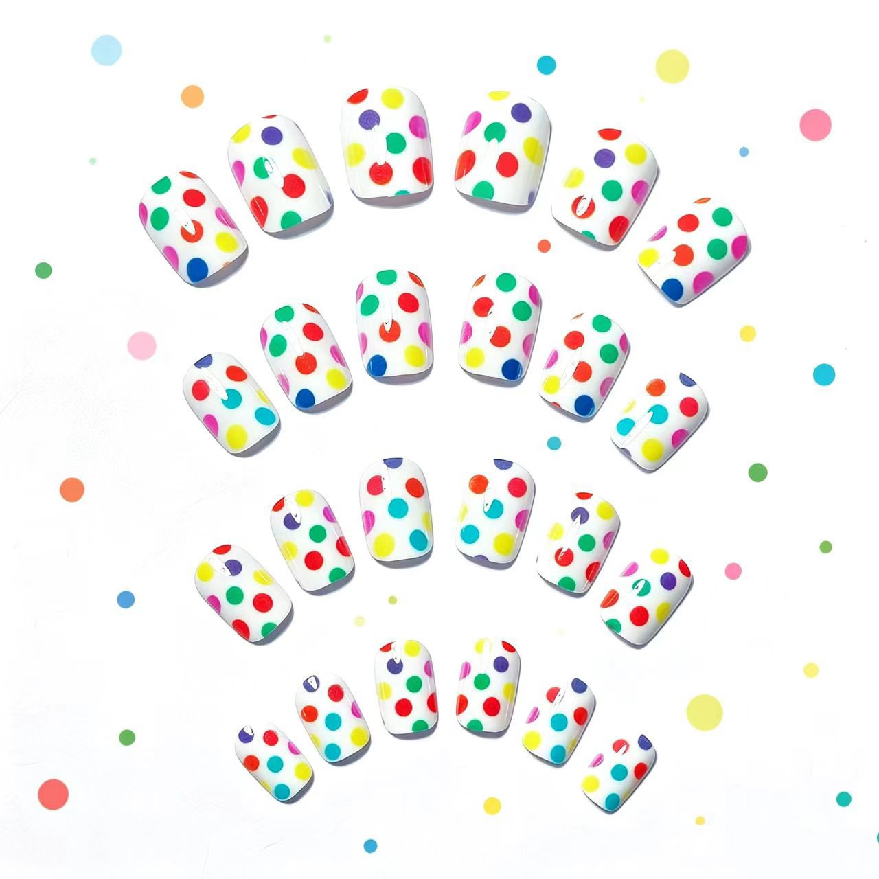 Playful Polka Dot Nail Art Acalora