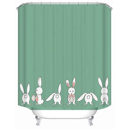 Whimsical Bunny Print Shower Curtain