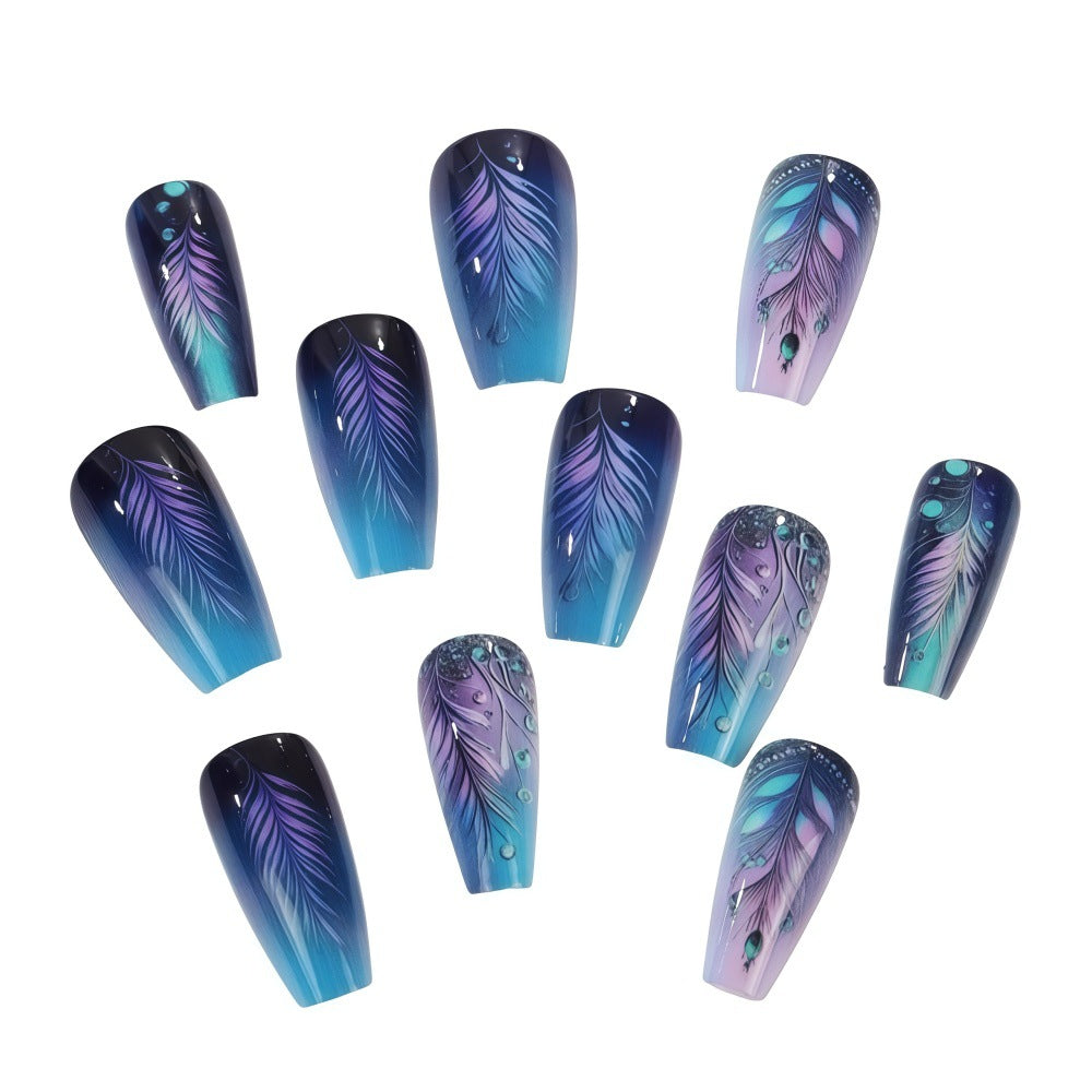 Artistic design nails with feather decoration Acalora