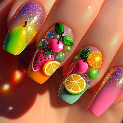 Fruit-Themed 3D Nail Art Acalora