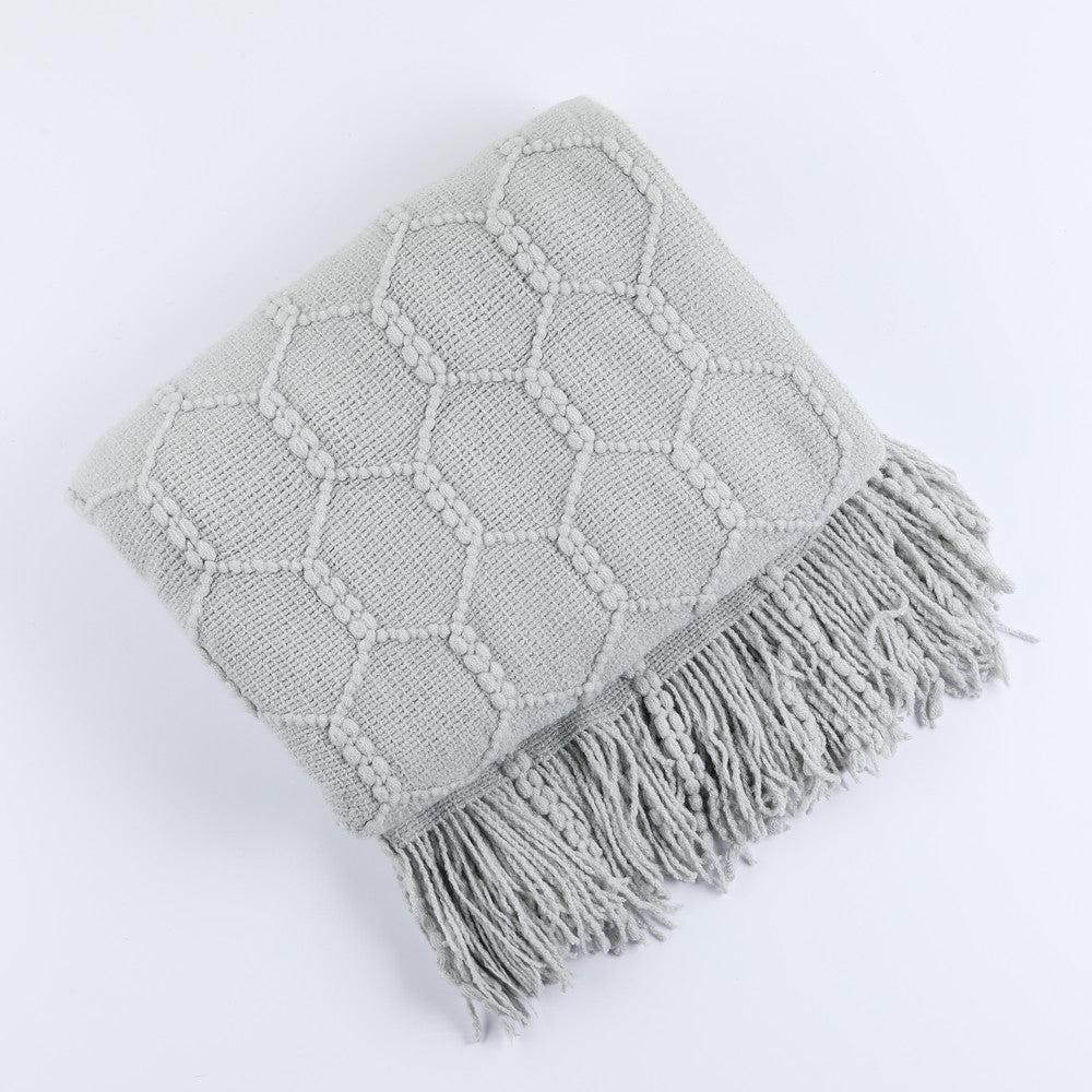 Unisex Decorative Knit Throw Blanket