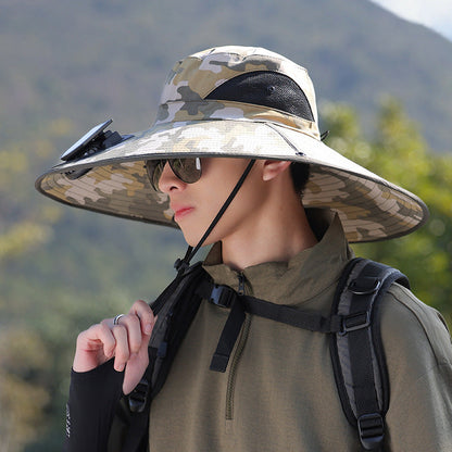 wide-brimmed outdoor sun hat with UV protection, breathable mesh, and adjustable chin strap Bowlift