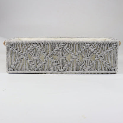Storage basket with macrame pattern Acalora