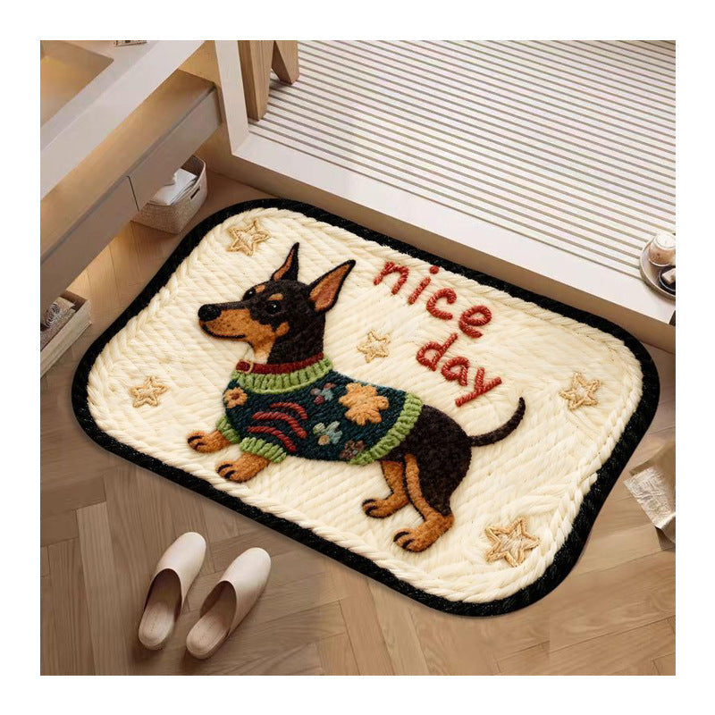 Decorative Dog-Themed Bath Rug