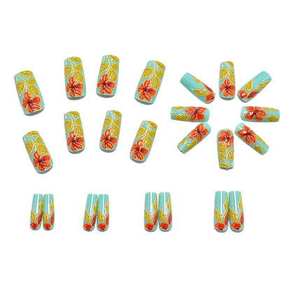 Artificial nails with elaborate 3D flower applications Acalora