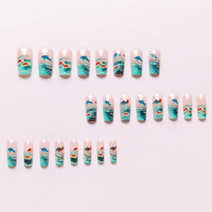 Aquatic-Themed Nail Art Design Acalora
