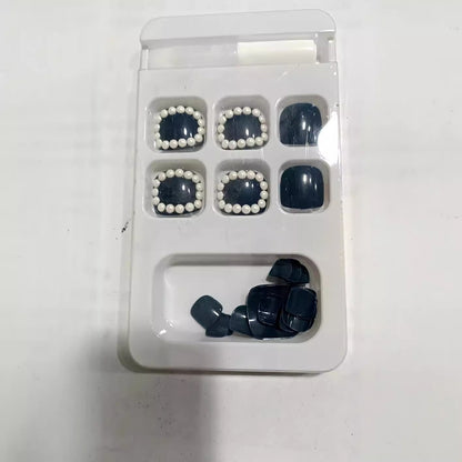 Decorative Press-On Nail Set with Pearl Accents Acalora