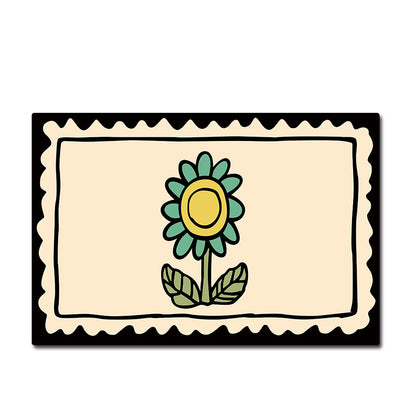Decorative Floral Print Bath Mat Acalora