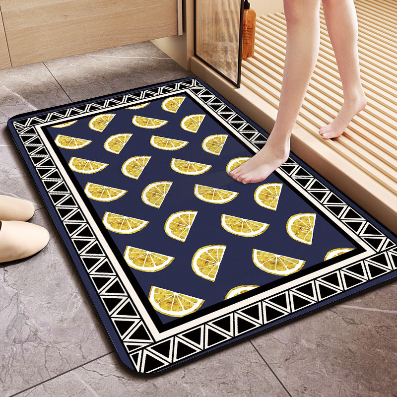 Textured Geometric Bath Mat Acalora