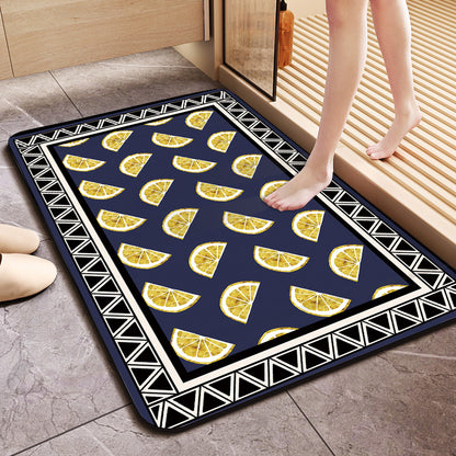 Textured Geometric Bath Mat Acalora