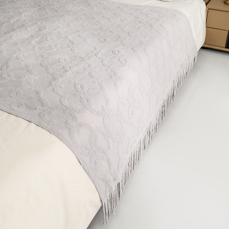 Decorative Fringe Throw Blanket