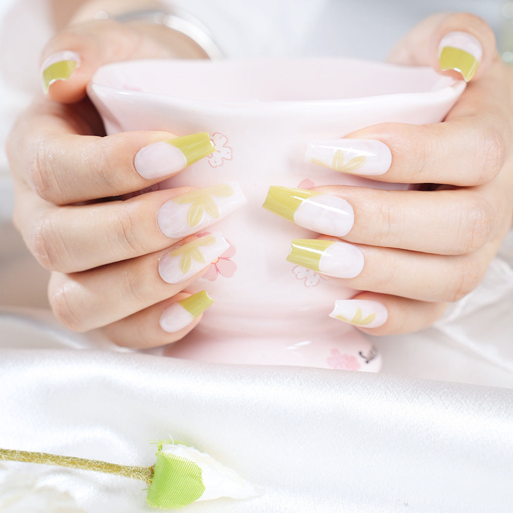 Floral Press-On Nail Tips Acalora