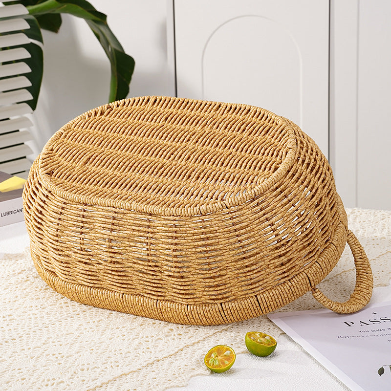 Decorative Round Woven Storage Basket Acalora