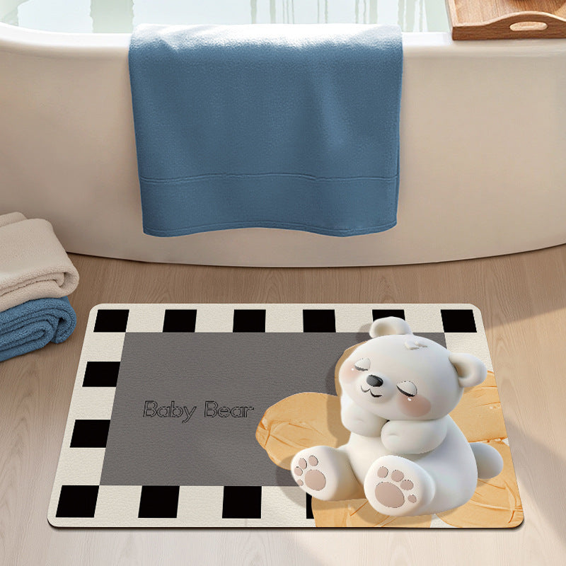 Mermaid-Themed Memory Foam Bath Mat Acalora