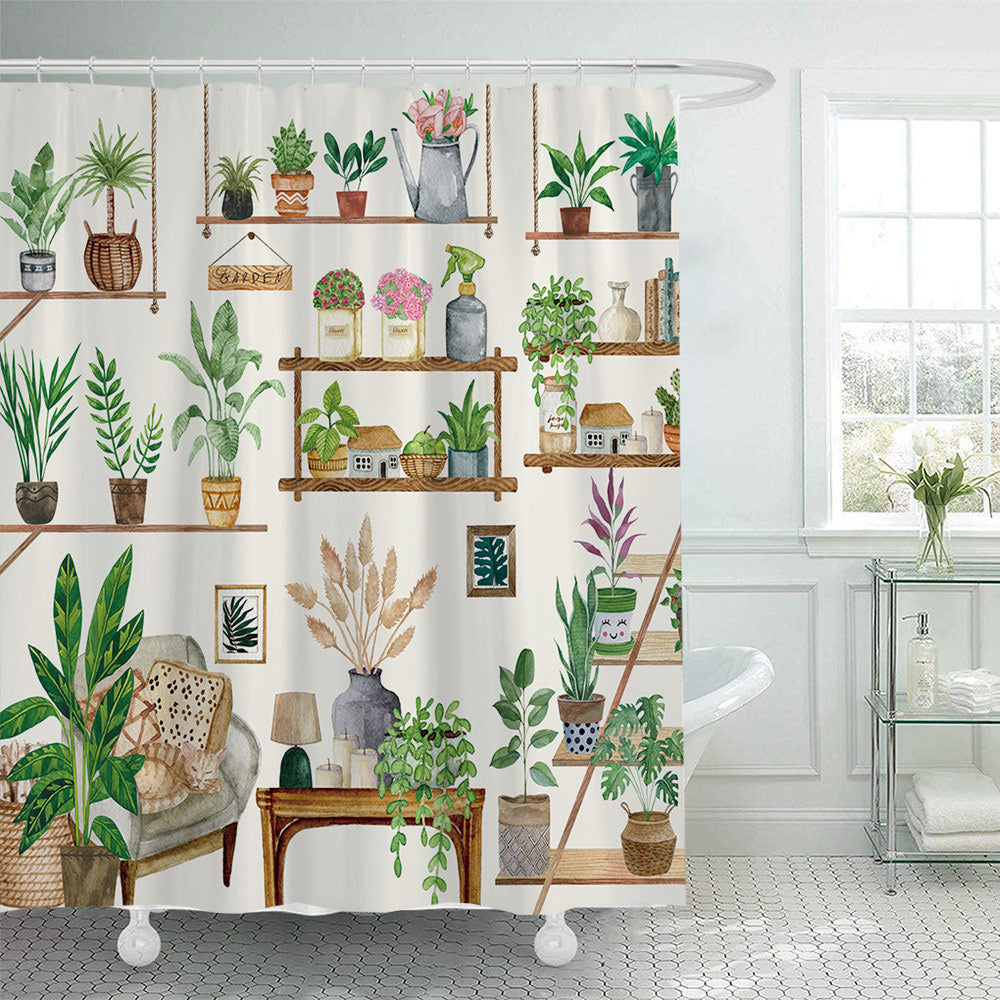 Cactus Garden-Themed Shower Curtain