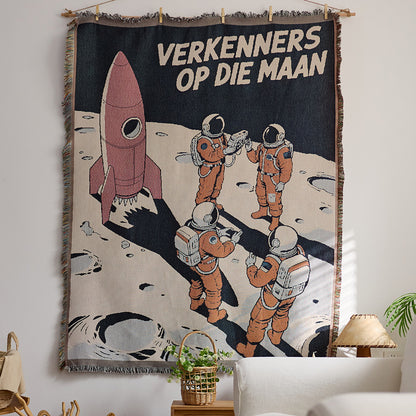 Artistic Space-Themed Throw Blanket