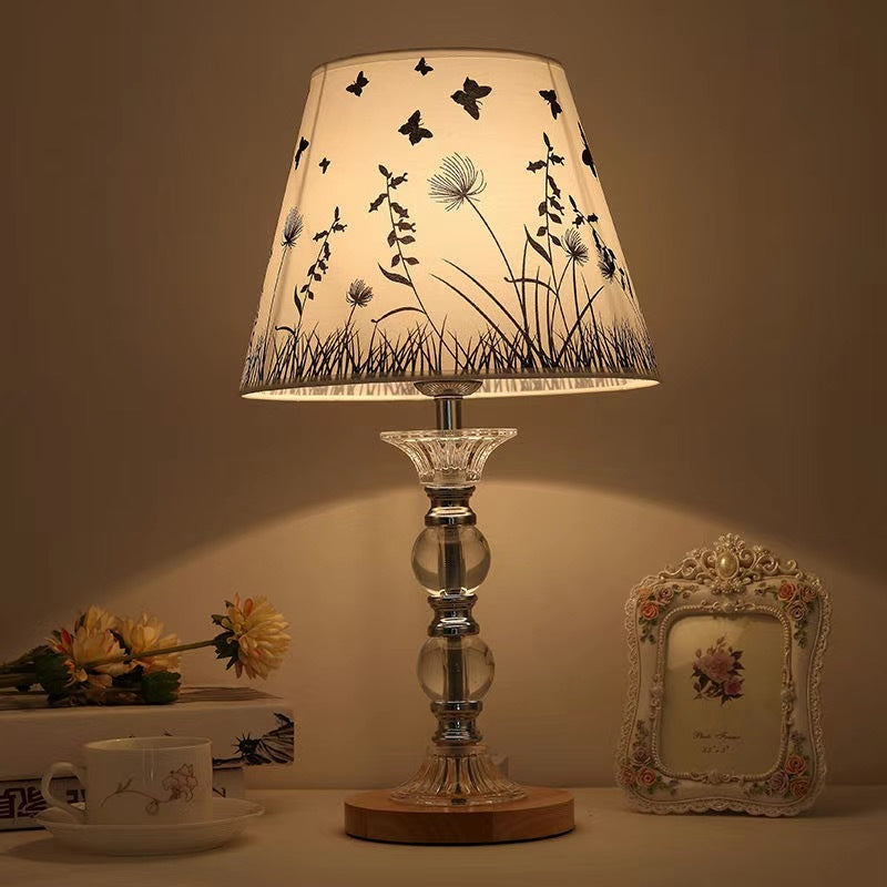 Elegant Floral Print Accent Table Lamp