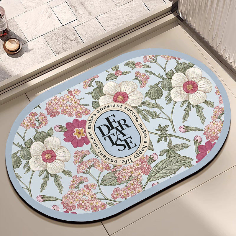 Floral Patterned Bath Mat Acalora
