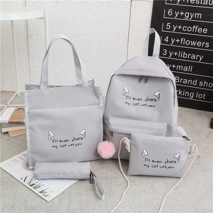Cute Character Multi-Piece Backpack Set Acalora