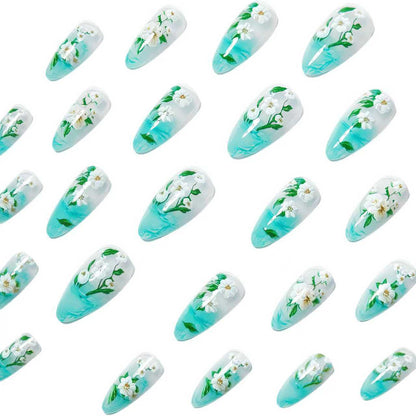 Floral Elegant Acrylic Nail Art Acalora