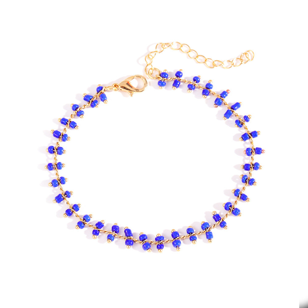 Delicate Beaded Ankle Bracelet Acalora