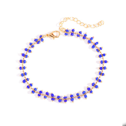 Delicate Beaded Ankle Bracelet Acalora