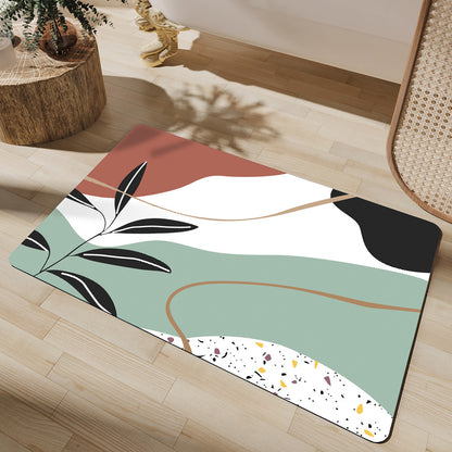 Cheerful Floral Design Indoor Area Mat Acalora