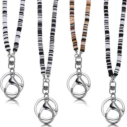 Colorful Beaded ID Badge Holder Lanyard Acalora