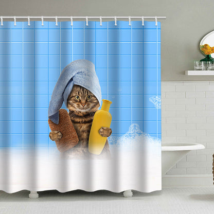 Artistic Dog Illustration Shower Curtain