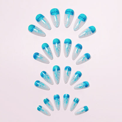 Artistic Jellyfish Design Nail Art Acalora