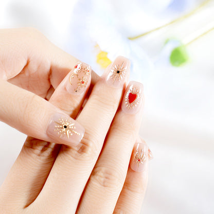 Artistic Press-On Nail Set with 3D Accents Acalora