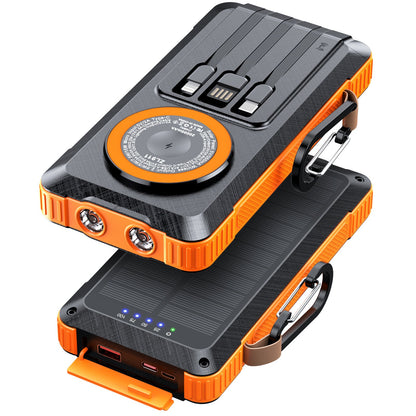 Solar Powerbank with Multifunctional LED Light and Integrated Charging Cable Bowlift