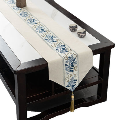 Elegant Floral Embroidered Table Runner