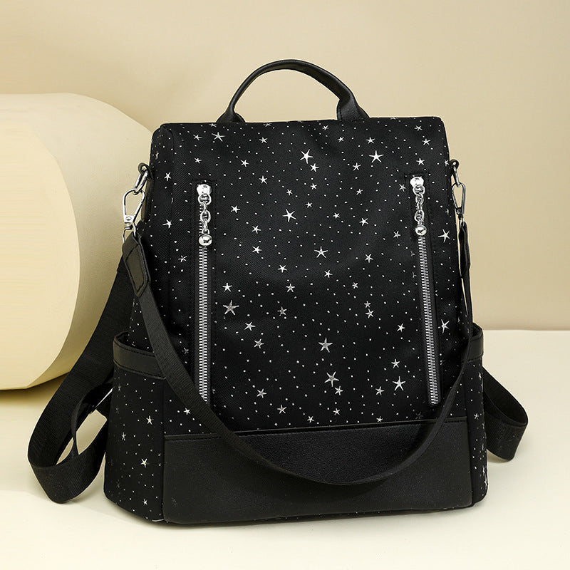 Star Patterned Multi-Pocket Backpack Acalora