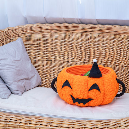 Playful Decorative Storage Basket In Pumpkin Design Acalora