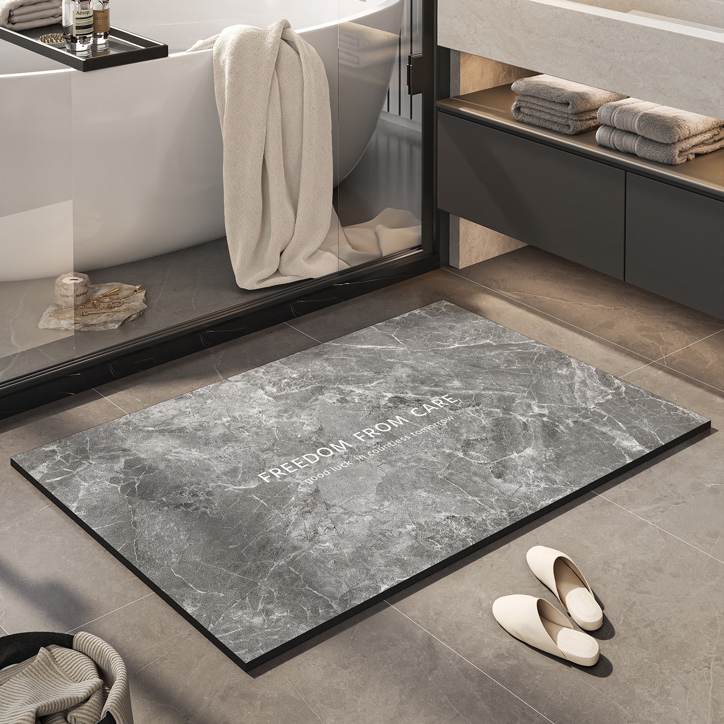 Inspirational Marble Bath Mat