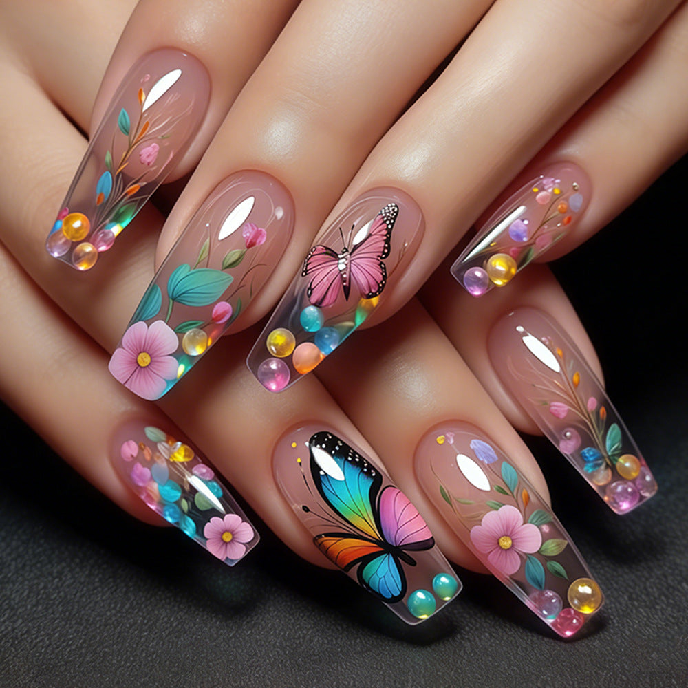 Artistic Butterfly Design Press-On Nail Set Acalora