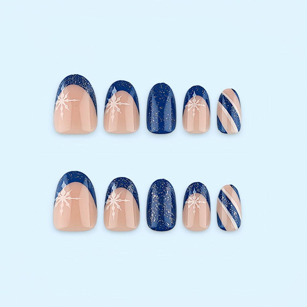 Artificial Nail Set with Glittering Winter Motifs Acalora
