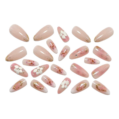 Art nail design with floral accents and glitter tips Acalora