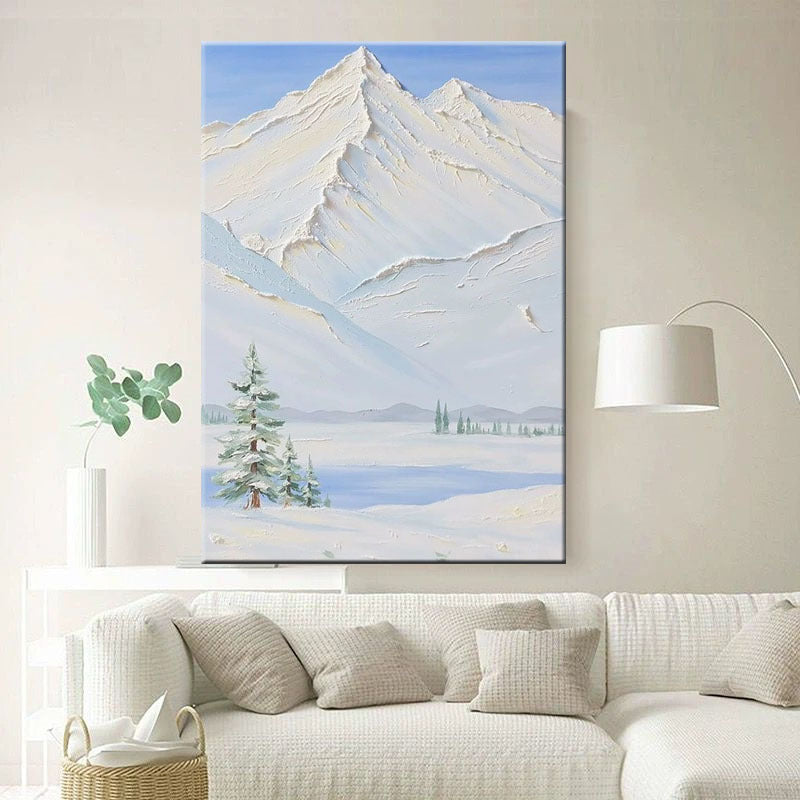 Relief Mountain Scene Canvas Art
