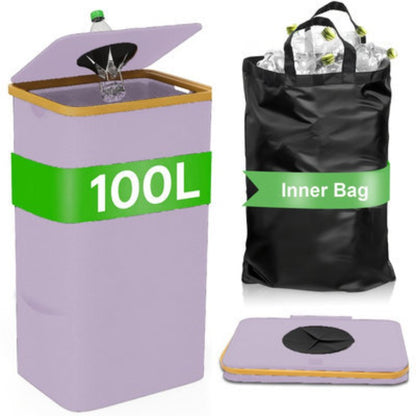 Multifunctional laundry storage box with bamboo lid Acalora
