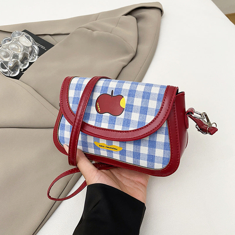 Playful Gingham Pattern Handbag Acalora